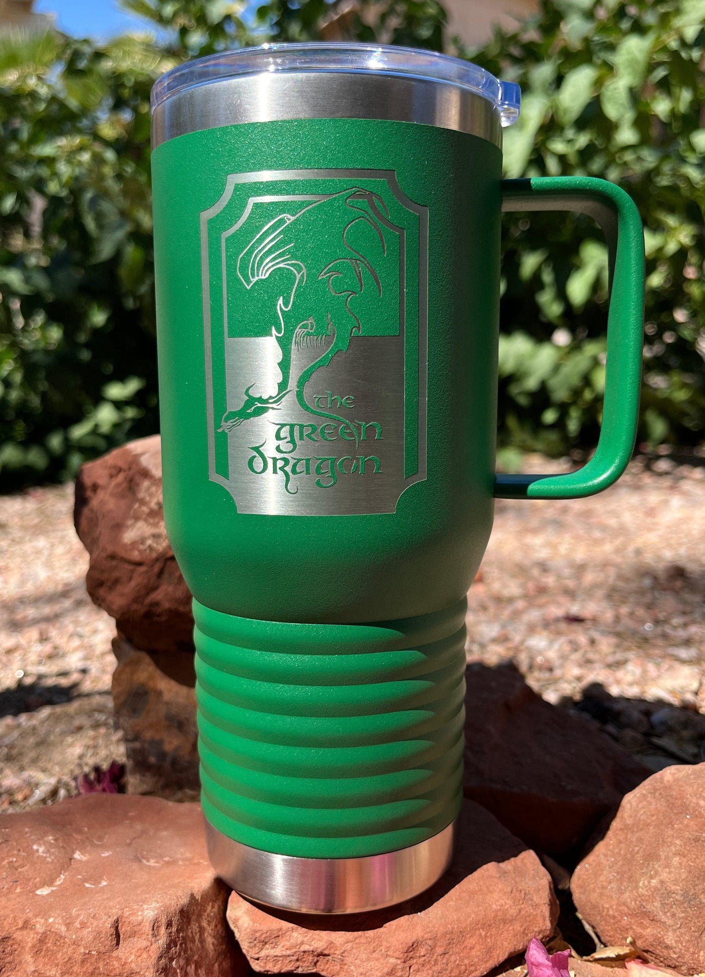 20 oz Travel Mug W/Handle - Lazer Made