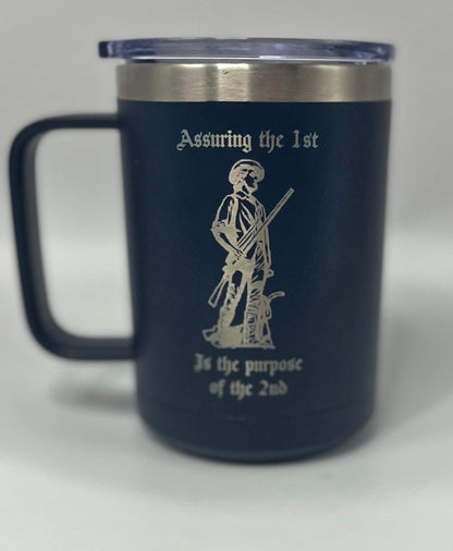 2A - Gadsden Flag 2nd Amendment 15 Oz Mug - Lazer Made