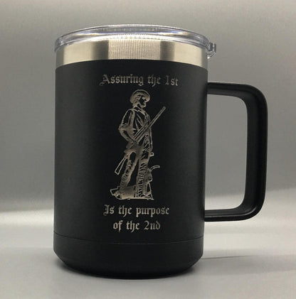 2A - Gadsden Flag 2nd Amendment 15 Oz Mug - Lazer Made