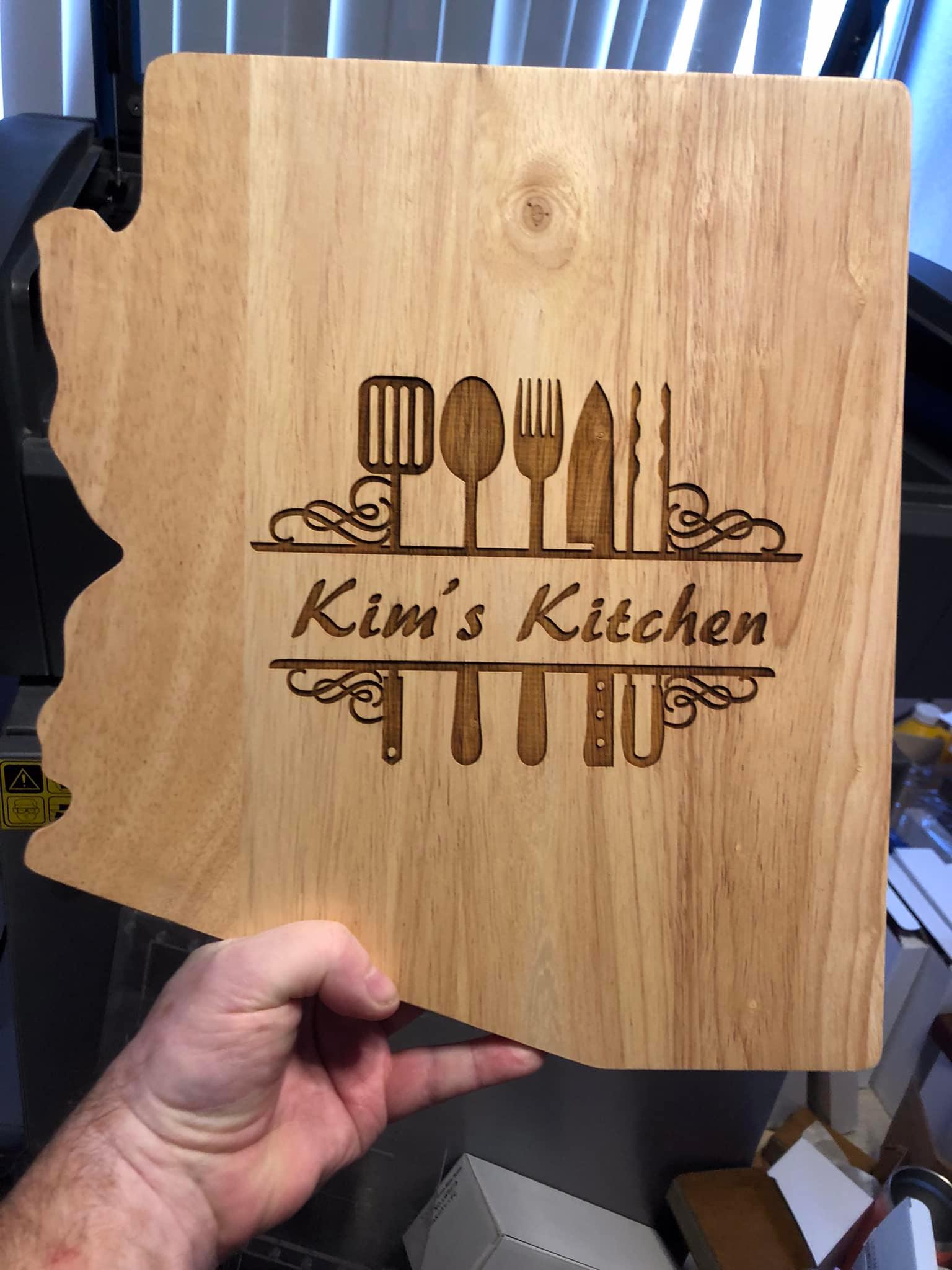 Cutting Board Customize Design Your Own Arizona Shape Laser Etched - Lazer Made