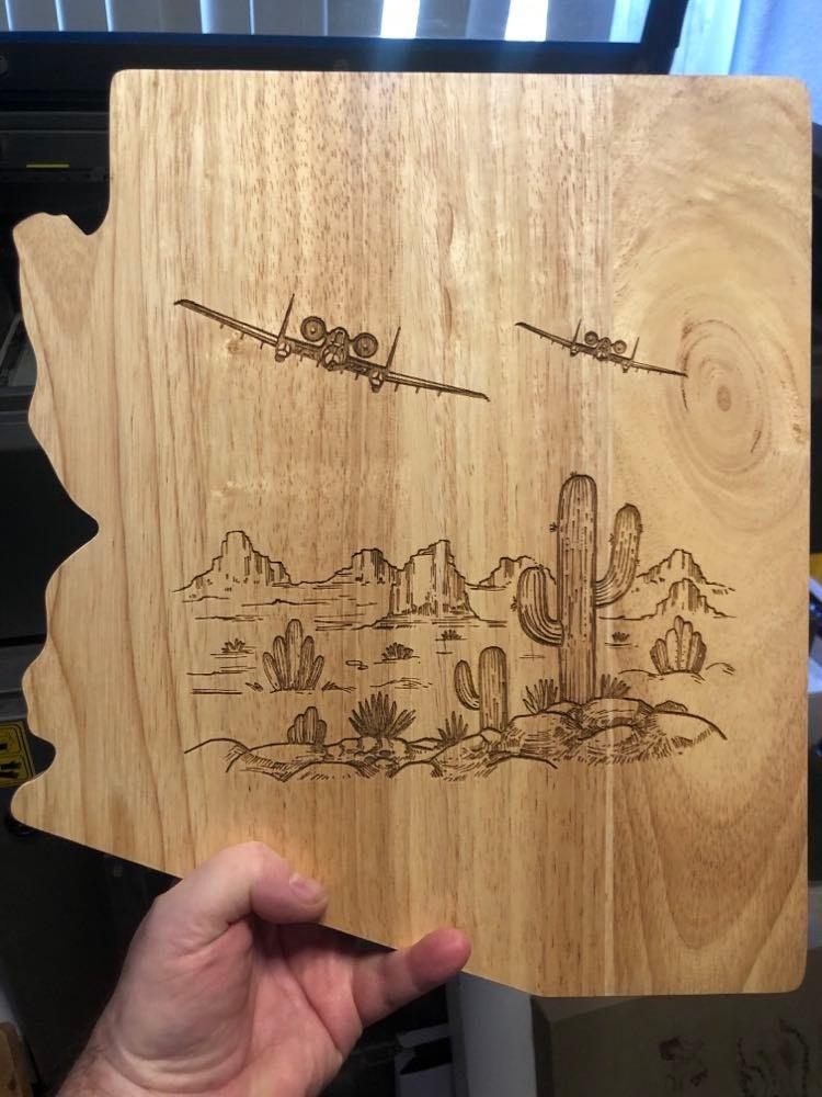 Cutting Board Customize Design Your Own Arizona Shape Laser Etched - Lazer Made
