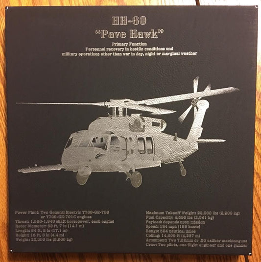 HH-60 Pave Hawk Customizable Leatherette Wall Decor Version 2 - Lazer Made