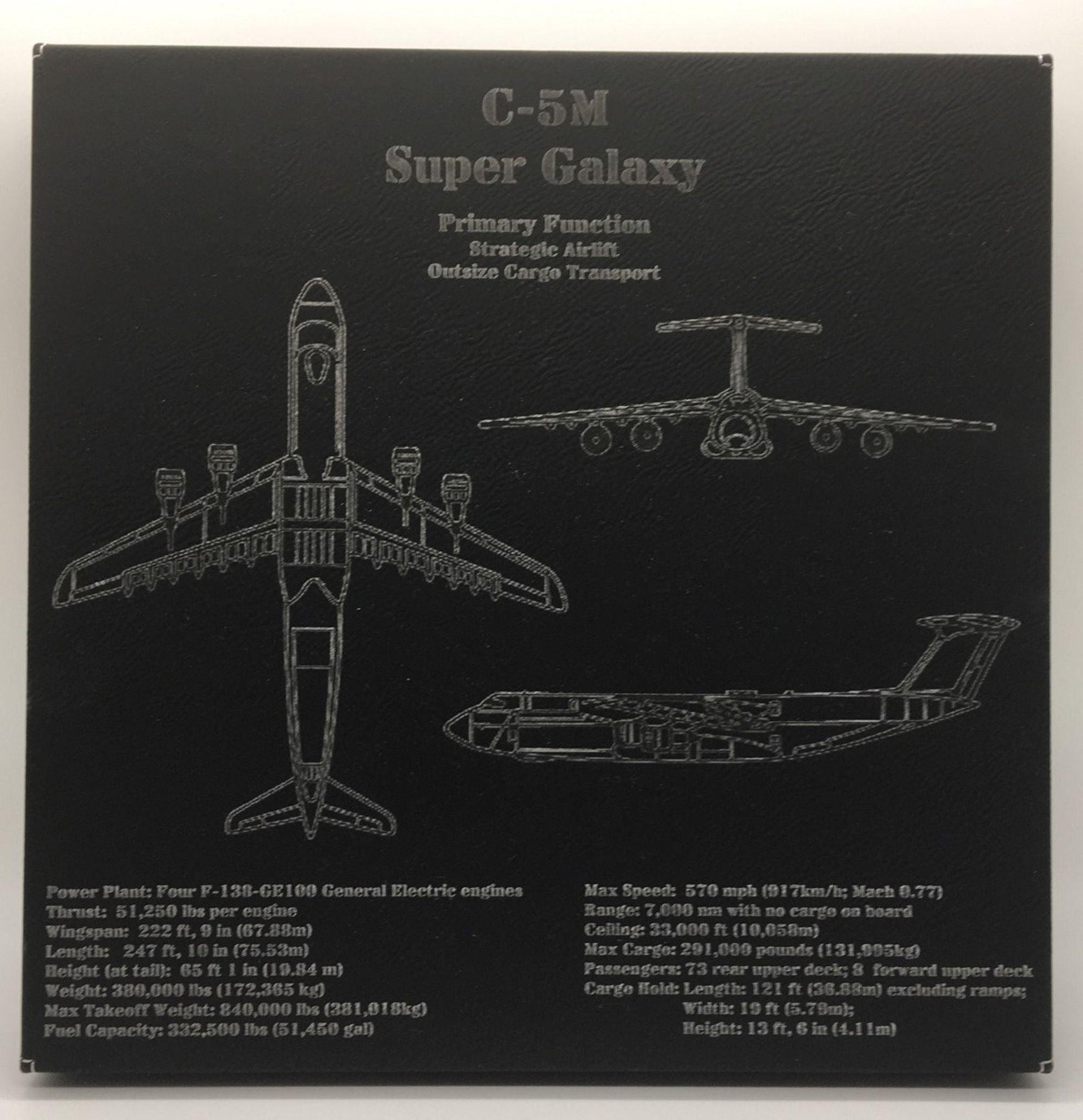 C-5M Super Galaxy 10 x 10 Leatherette Wall Decor - Lazer Made