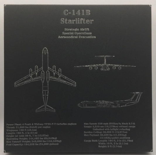 C-141B Starlifter 10 x 10 Leatherette Wall Decor - Lazer Made