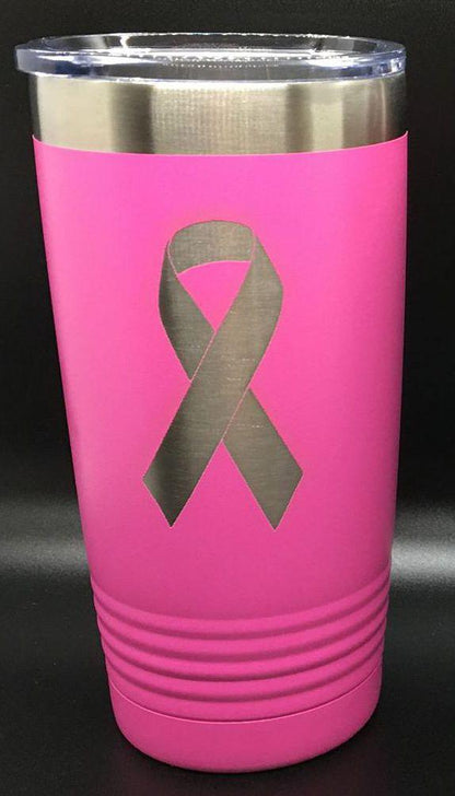 Cancer Survivor Customizable 20 oz Tumbler Available in Many Colors - Lazer Made