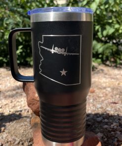 20 oz Travel Mug with Handle – Custom Laser Engraved Insulated Mug